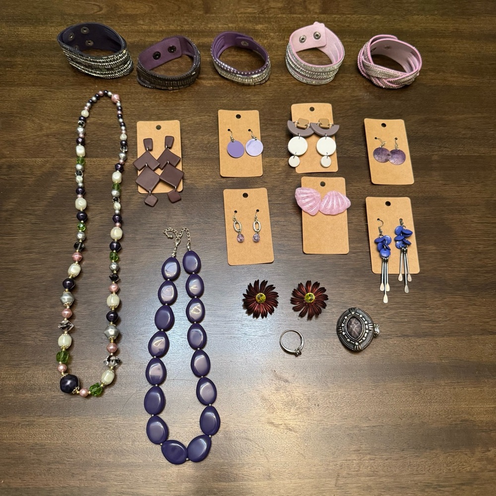 Purple and Silver Women's Jewelry lot